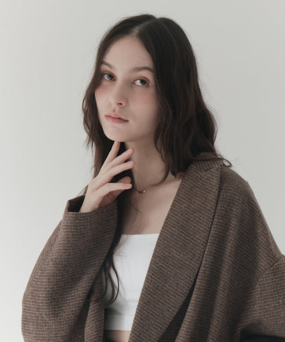 wool blend classic check jacket