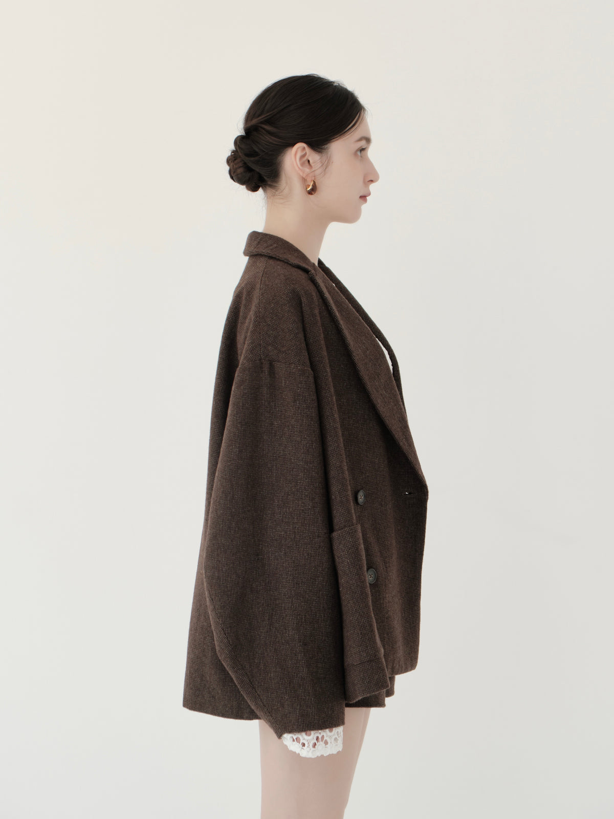 wool blend classic check jacket