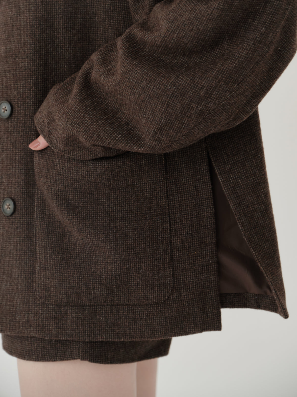 wool blend classic check jacket