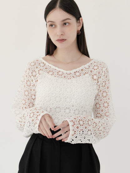 flower lace 2way top