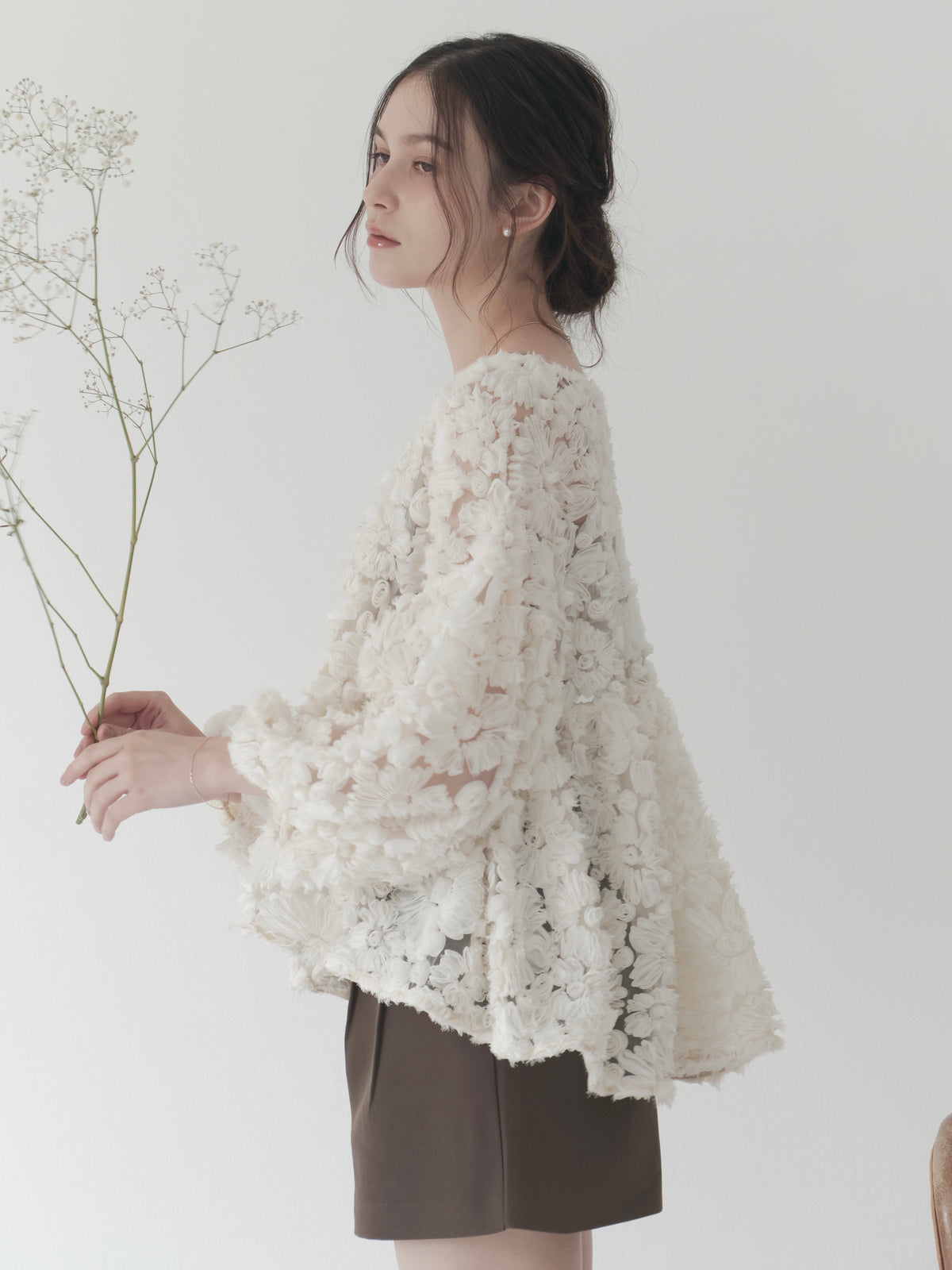 multiway flower peplum blouse