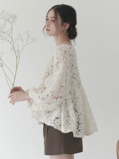 multiway flower peplum blouse