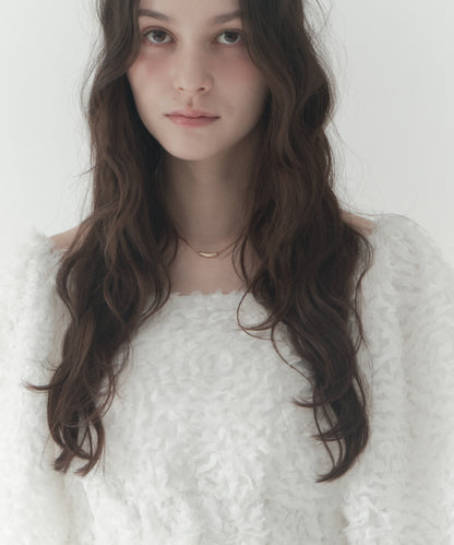feather jacquard peplum blouse