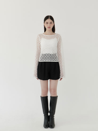 flower lace 2way top
