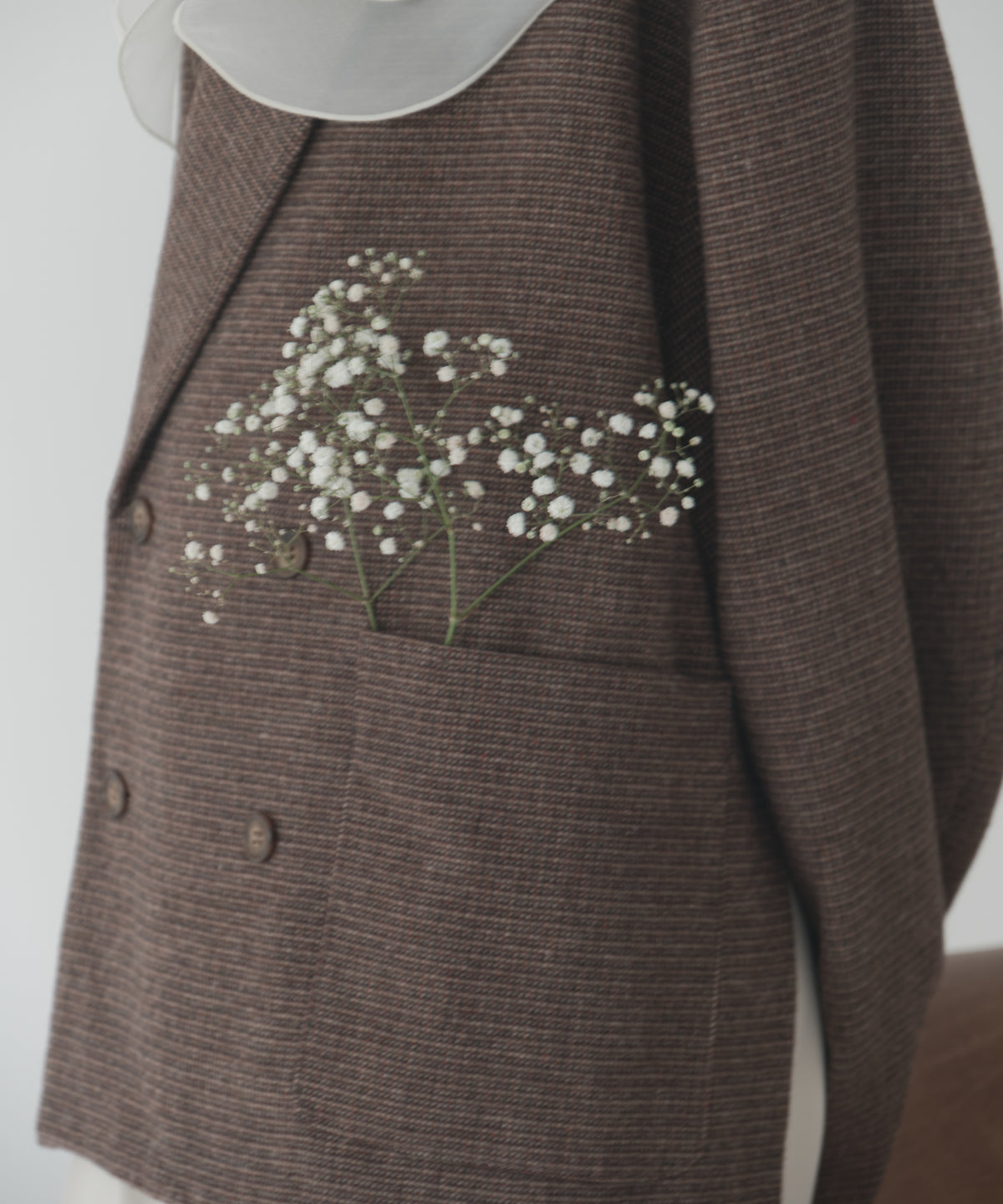wool blend classic check jacket
