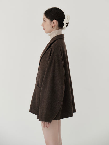 wool blend classic check jacket
