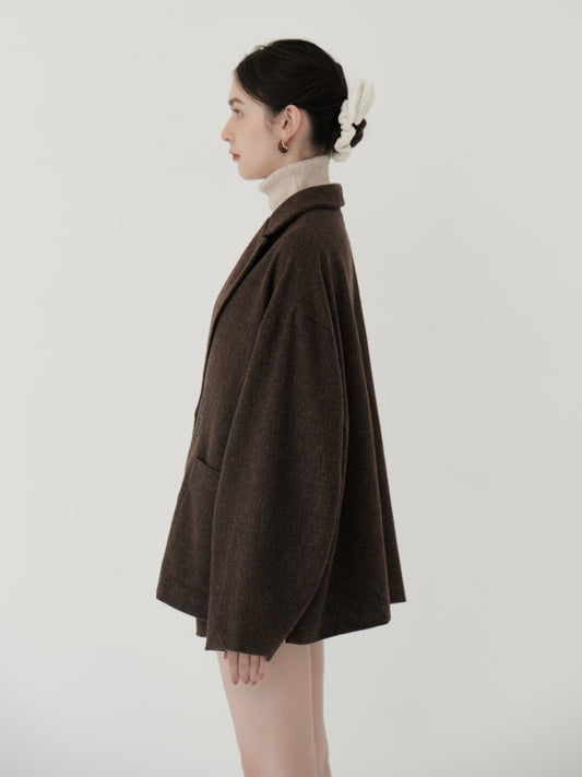 wool blend classic check jacket