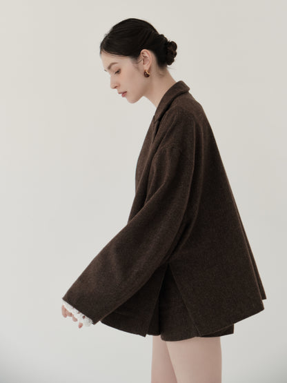 wool blend classic check jacket