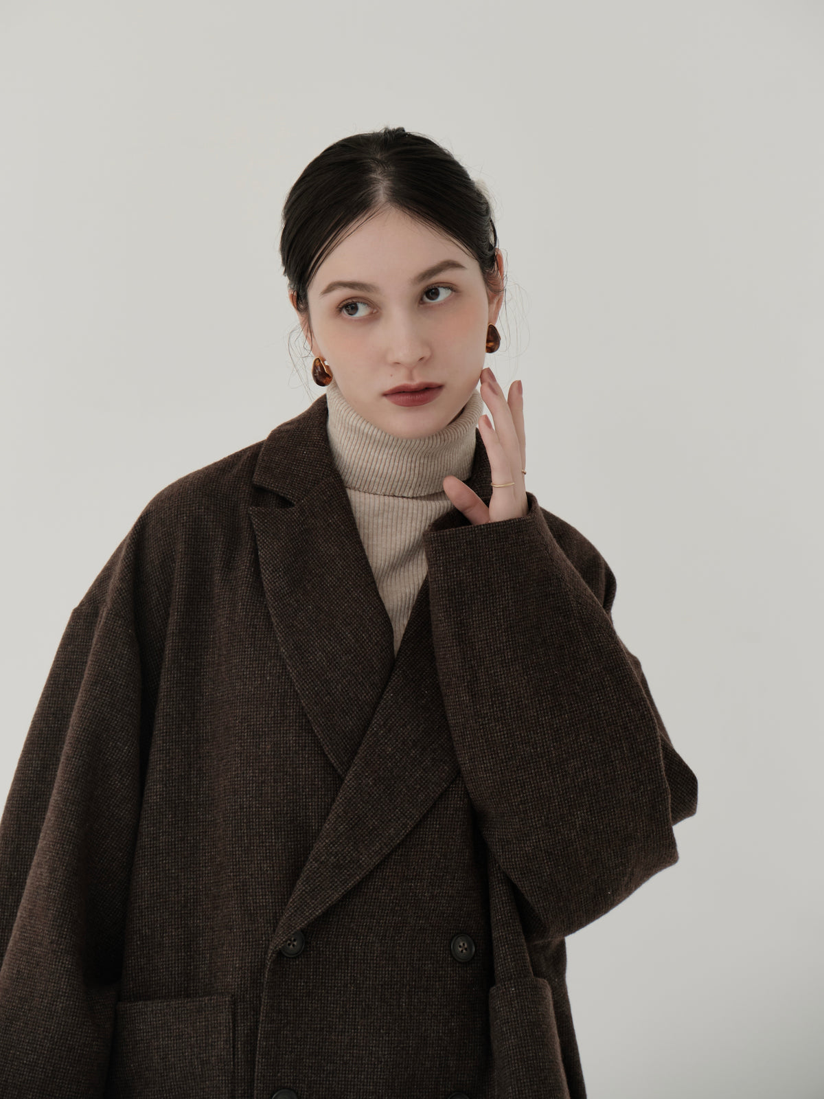 wool blend classic check jacket