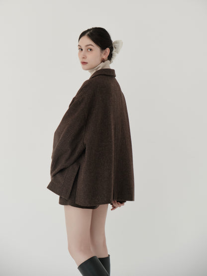 wool blend classic check jacket