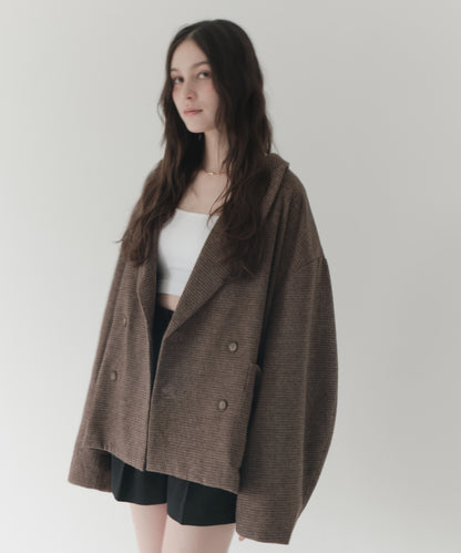 wool blend classic check jacket