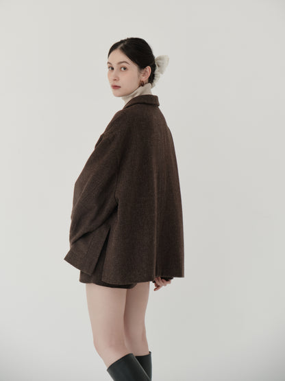 wool blend classic check jacket