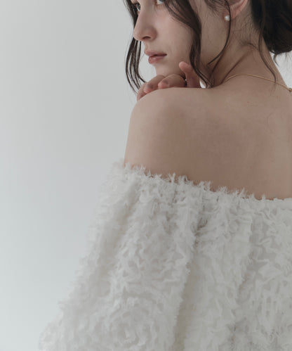 feather jacquard peplum blouse