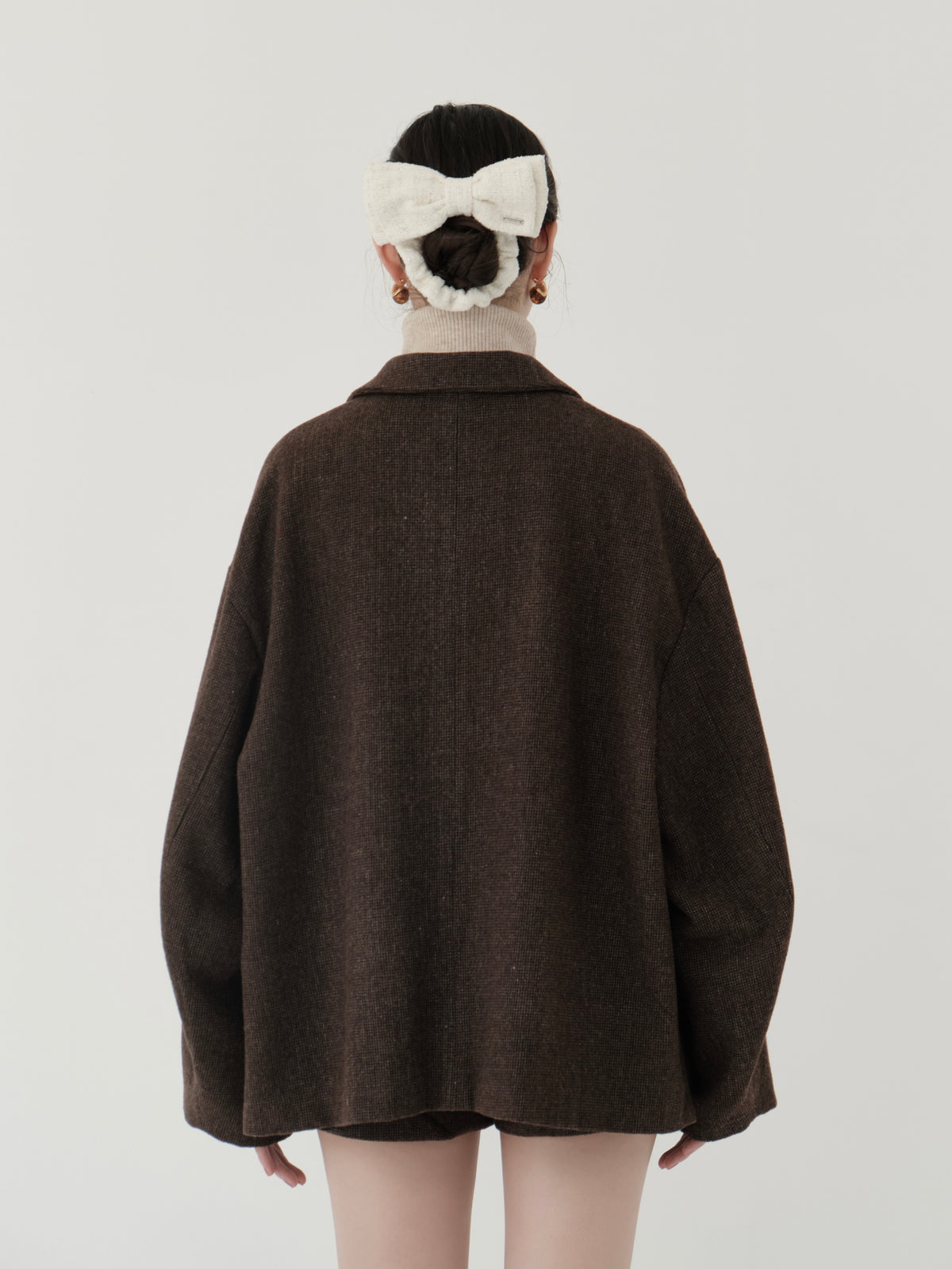 wool blend classic check jacket