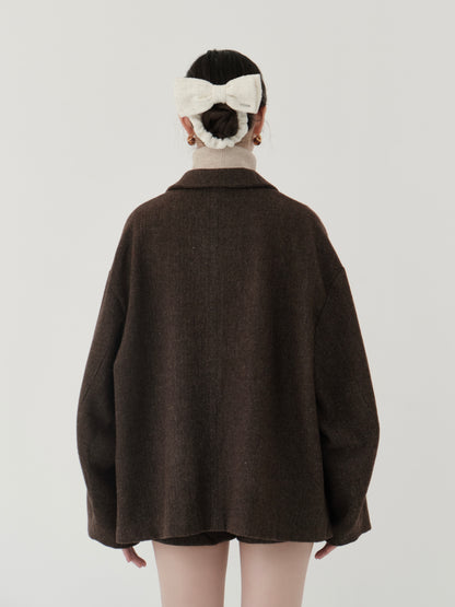 wool blend classic check jacket