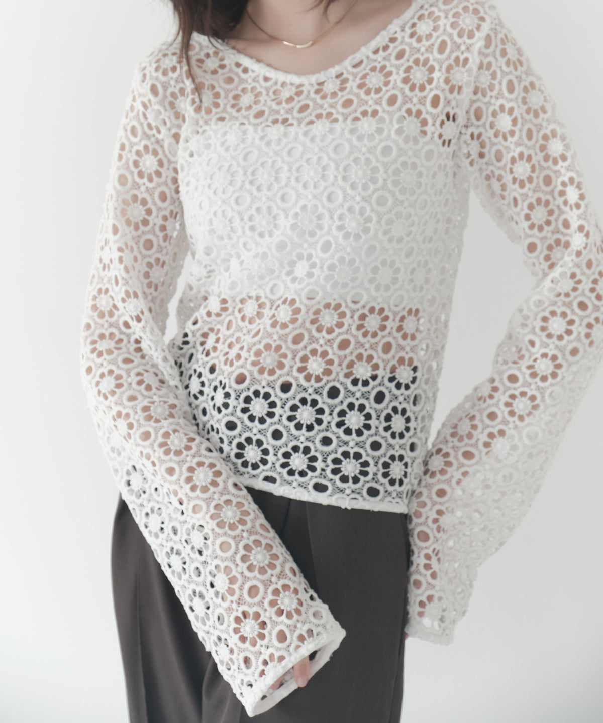 flower lace 2way top