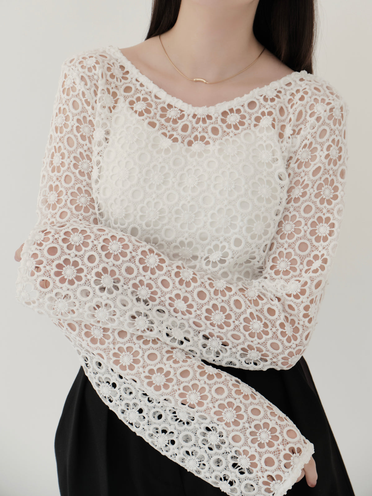 flower lace 2way top