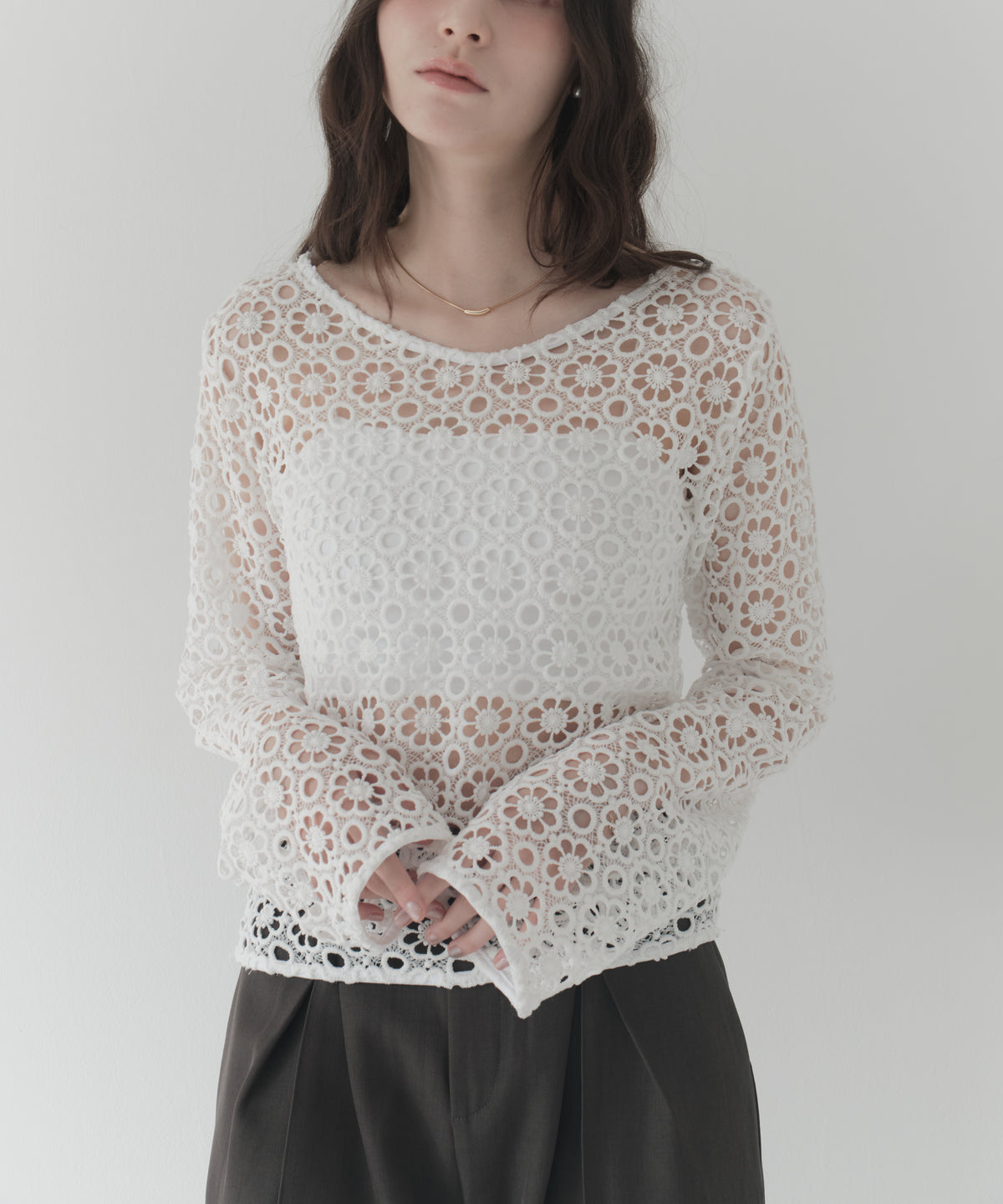 flower lace 2way top