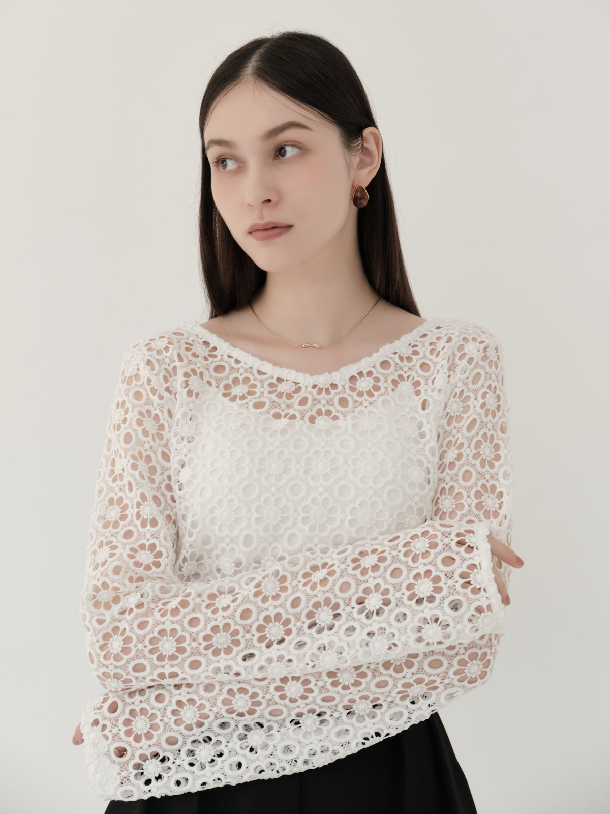 flower lace 2way top