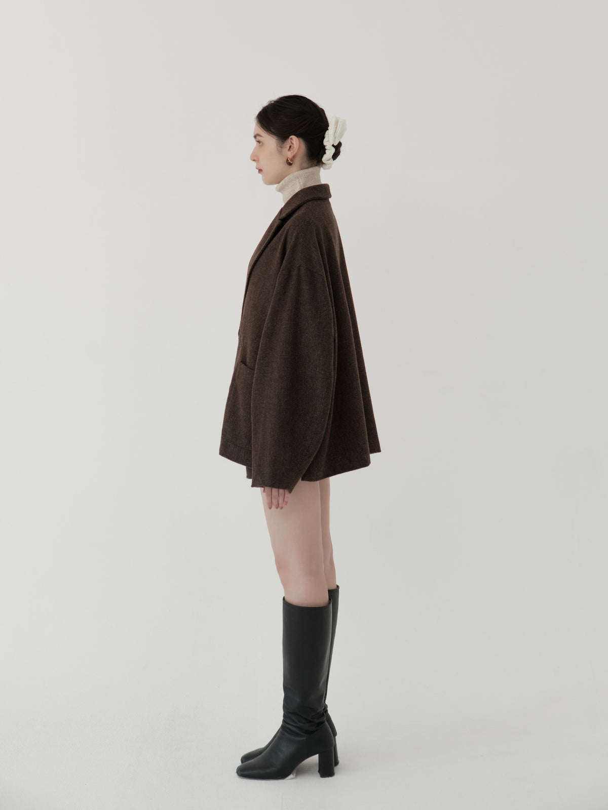 wool blend classic check jacket