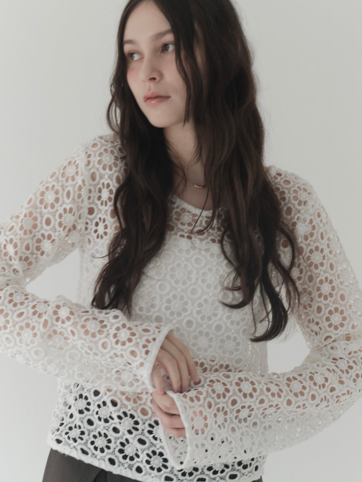 flower lace 2way top