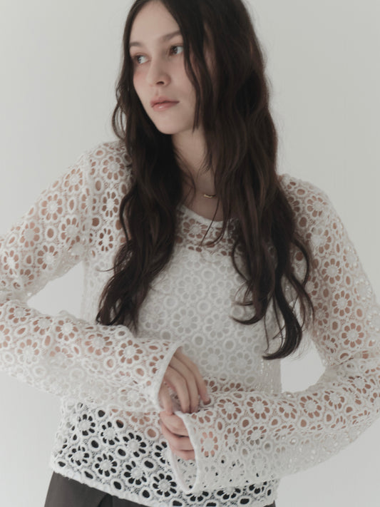 flower lace 2way top