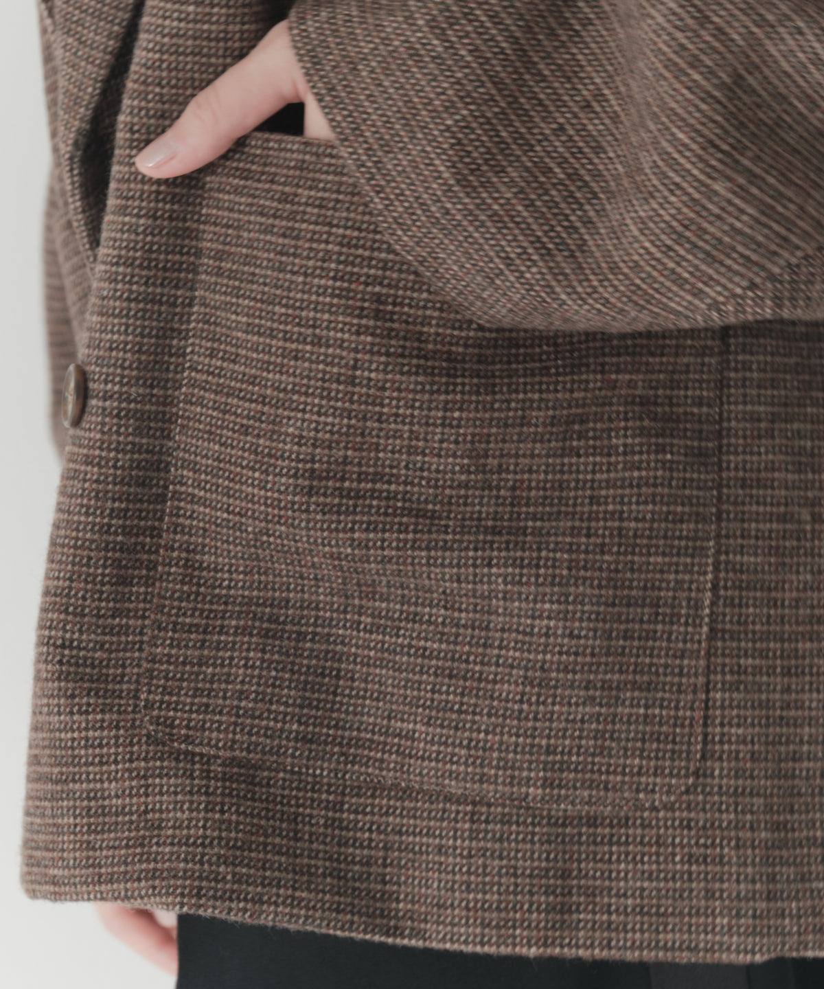 wool blend classic check jacket