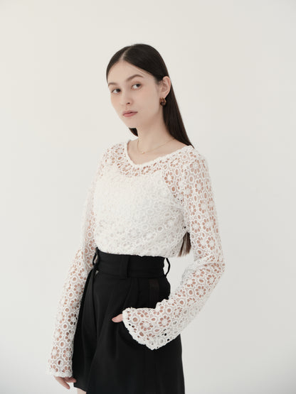 flower lace 2way top