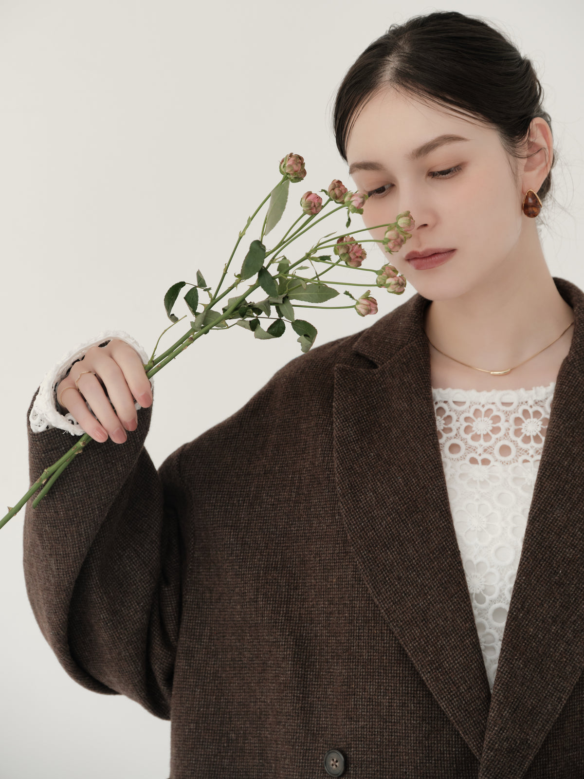 wool blend classic check jacket