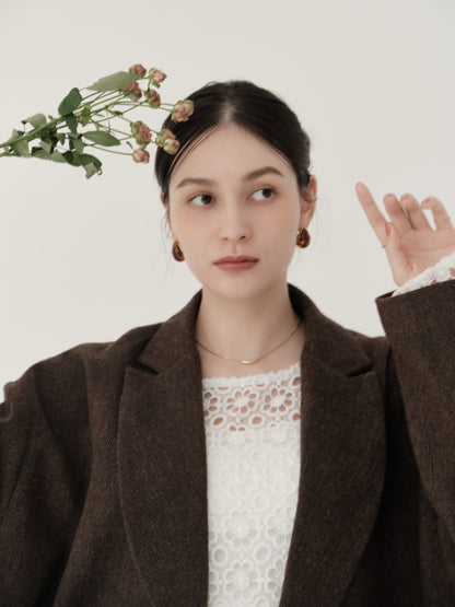wool blend classic check jacket