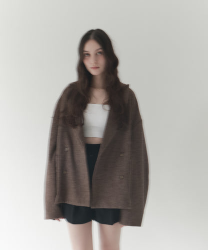 wool blend classic check jacket