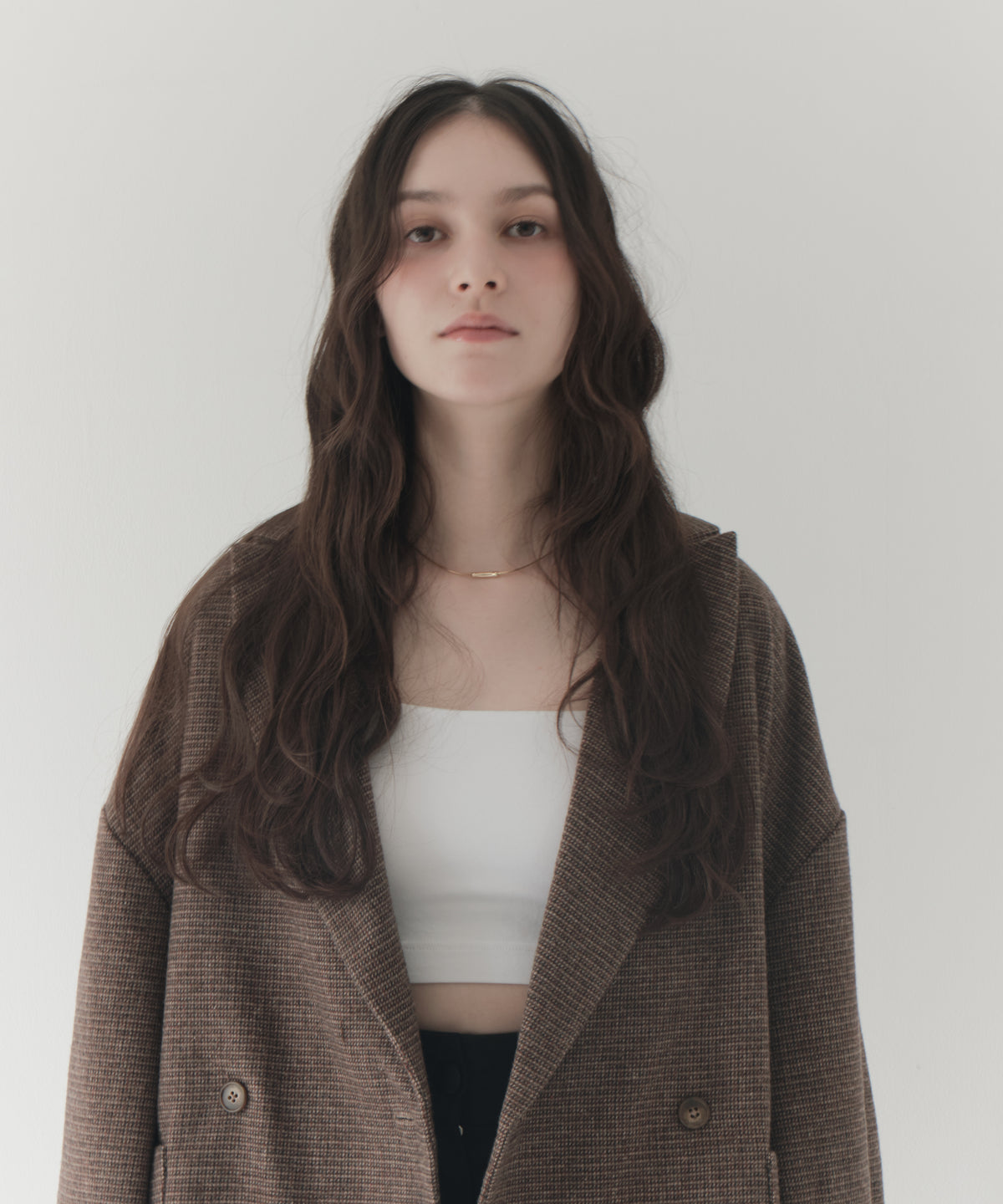 wool blend classic check jacket