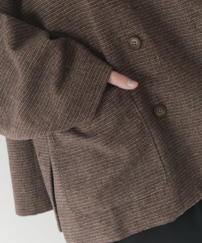 wool blend classic check jacket