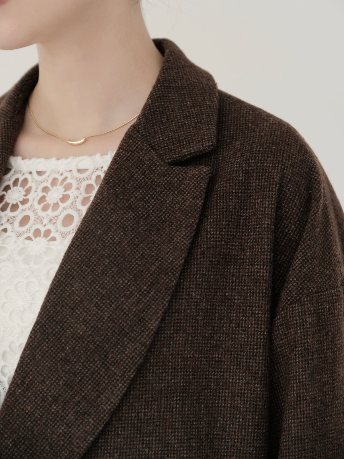 wool blend classic check jacket