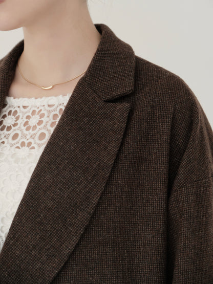 wool blend classic check jacket