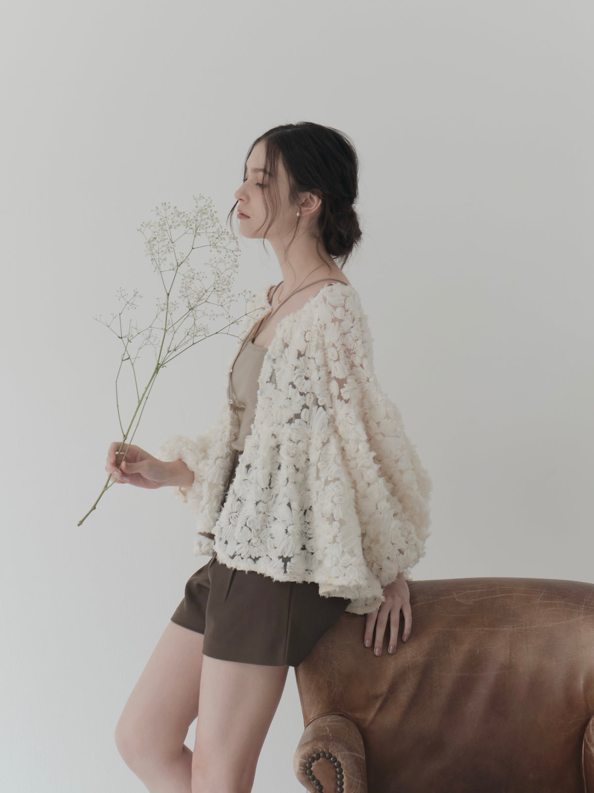 multiway flower peplum blouse