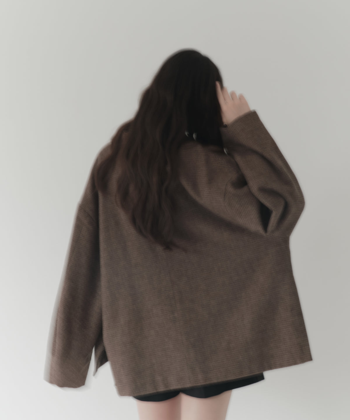 wool blend classic check jacket