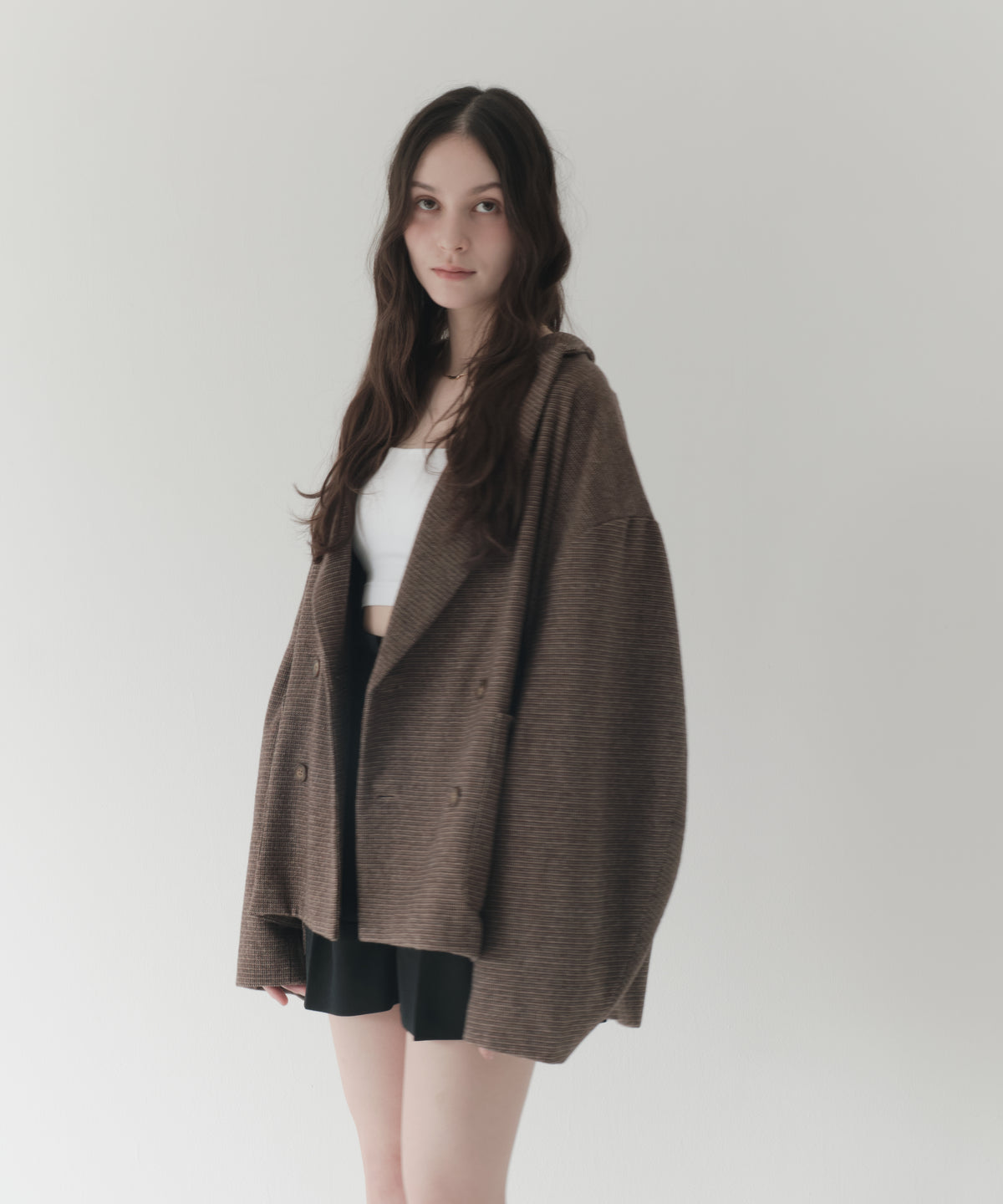 wool blend classic check jacket