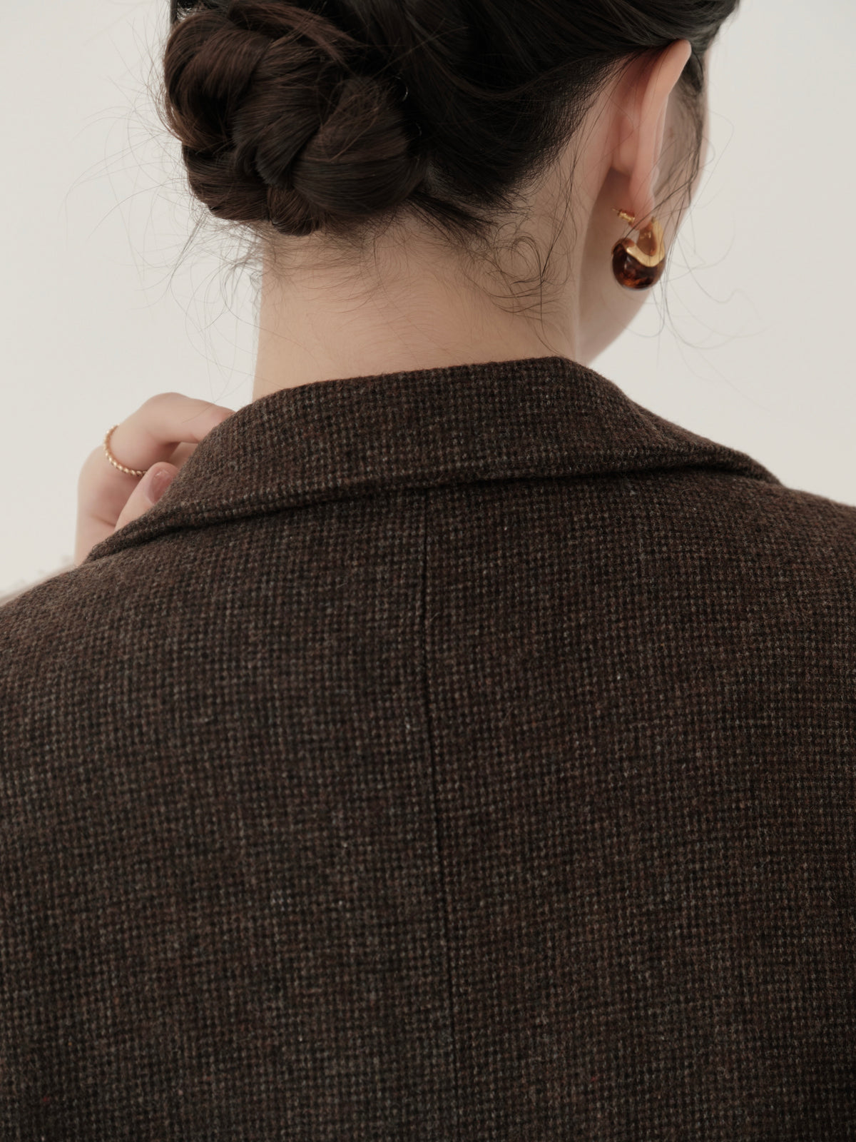 wool blend classic check jacket
