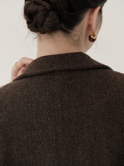 wool blend classic check jacket