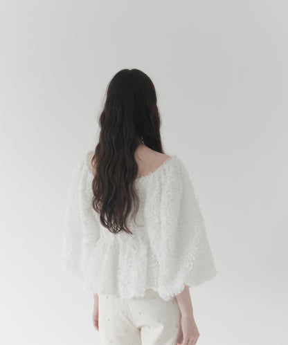 feather jacquard peplum blouse