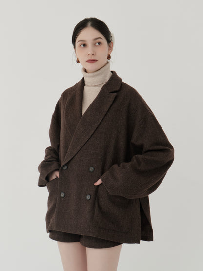 wool blend classic check jacket