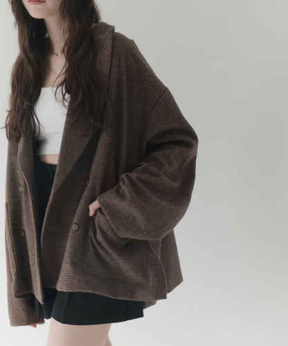 wool blend classic check jacket